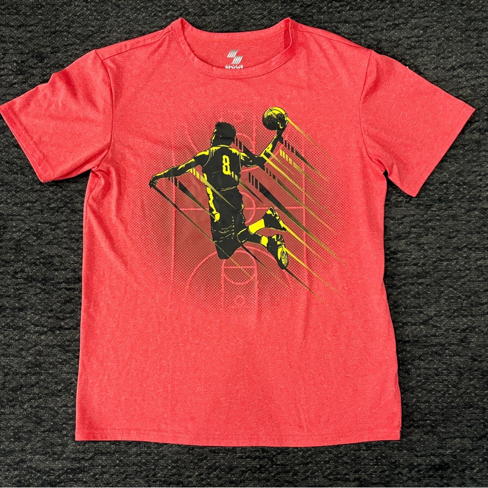 Red Graphic T-Shirt with Sports Design